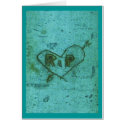 Teal Tree Trunk Graffiti Heart cards by JuJuGardens Teal Tree Trunk Graffiti Heart cards