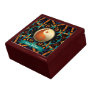 Teal Tribal Batik Gold Yin Yang Gift Box