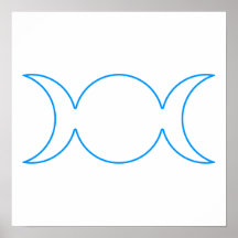 Teal Triple Goddess Outline Print