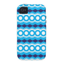 Teal Turquoise Blue Geometric Pattern Design Vibe iPhone 4 Covers