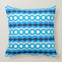 Teal Turquoise Blue Geometric Pattern Design Pillows