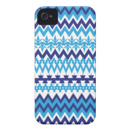 Teal Turquoise Blue Tribal Pattern iPhone 4 Case