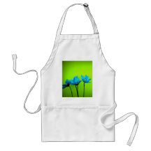Teal Turquoise Daisies on Lime Green Flowers Gifts Aprons