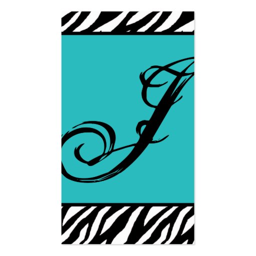 Teal Turquoise Zebra Print Pattern Business Card