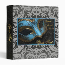 Teal Venetian Masquerade Damask Halloween Binder