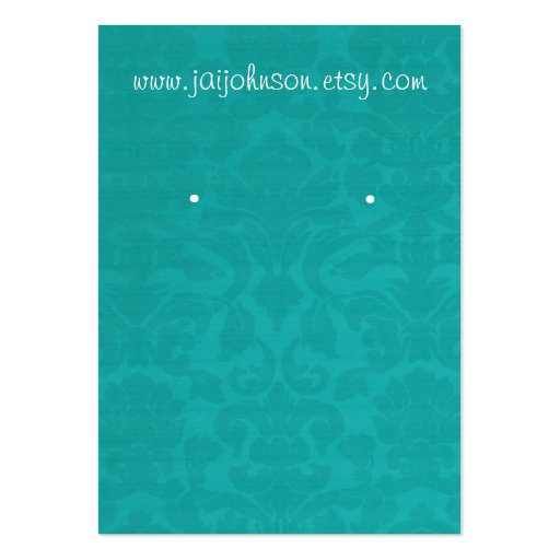 Teal Vintage Background Earring Cards Business Card Templates (front side)