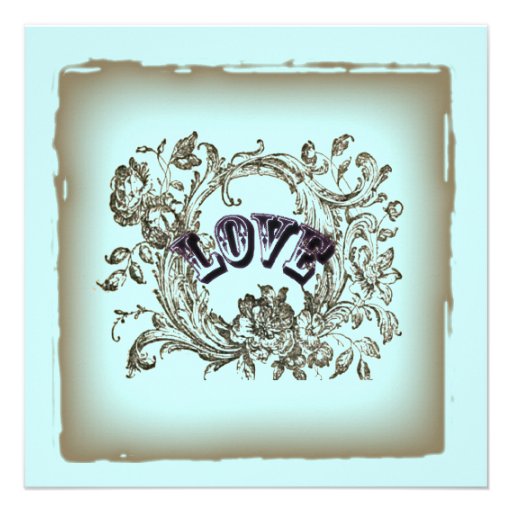 Teal Vintage Victorian Bridal Shower Invitation