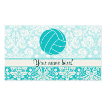 Teal Volleyball Business Card