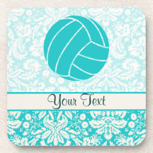 Teal Volleyball Coaster