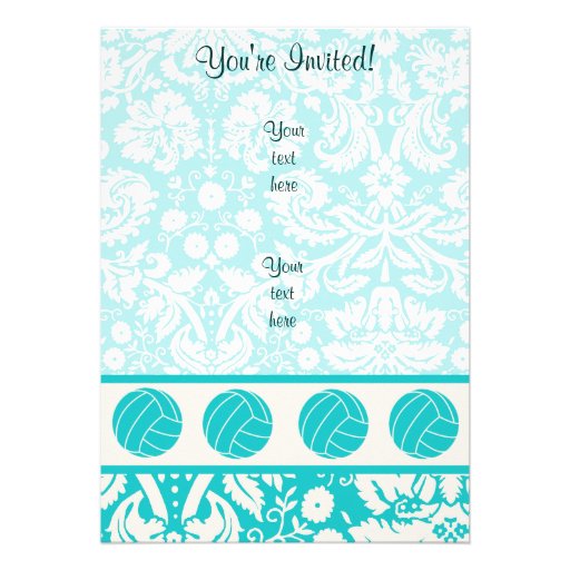 Teal Volleyball Custom Announcements