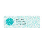 Teal Volleyball Custom Return Address Label