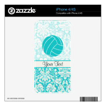 Teal Volleyball Decals For The iPhone 4S