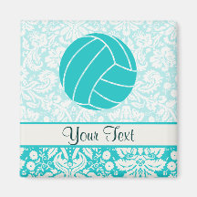 Teal Volleyball Fridge Magnet