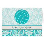 Teal Volleyball Greeting Cards