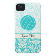 Teal Volleyball iPhone 4 Cases