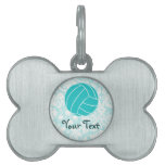 Teal Volleyball Pet ID Tags