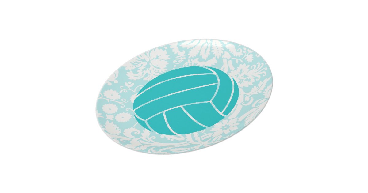 Teal Volleyball Plate Zazzle