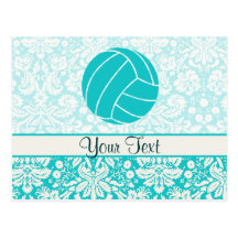 Teal Volleyball Post Card