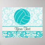 Teal Volleyball Print