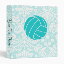 Teal Volleyball Vinyl Binder