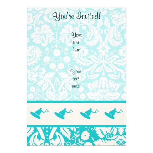 Teal Wakeboarder Personalized Invites