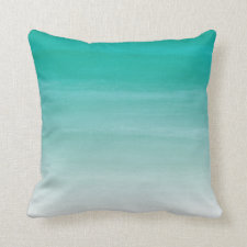 Teal Watercolor Ombre 16"x16" Pillow