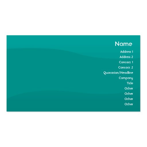 Teal Wave - Business Business Card (front side)