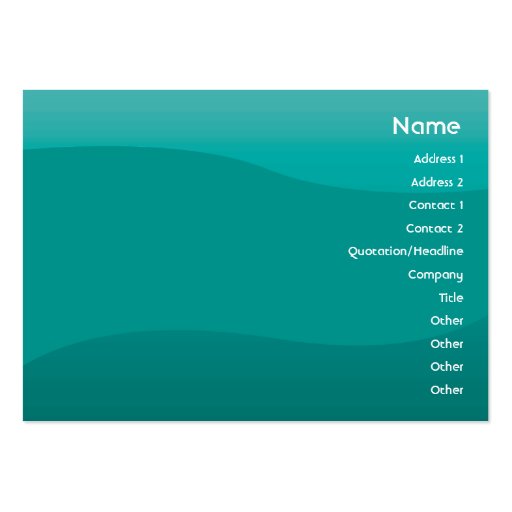 Teal Wave - Skinny Business Card Template (front side)