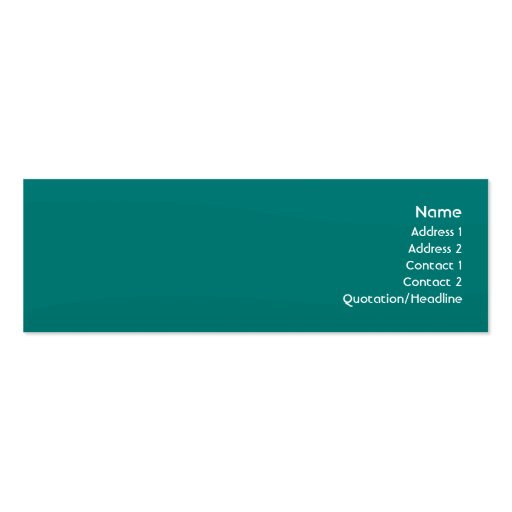 Teal Wave - Skinny Business Card Templates (front side)
