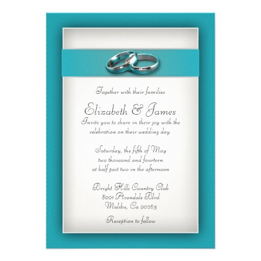 Teal Wedding Invitations