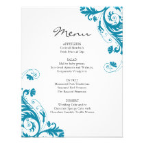 Teal Wedding Menu invitations
