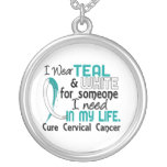 Teal White For Someone I Need Cervical Cancer Pendant