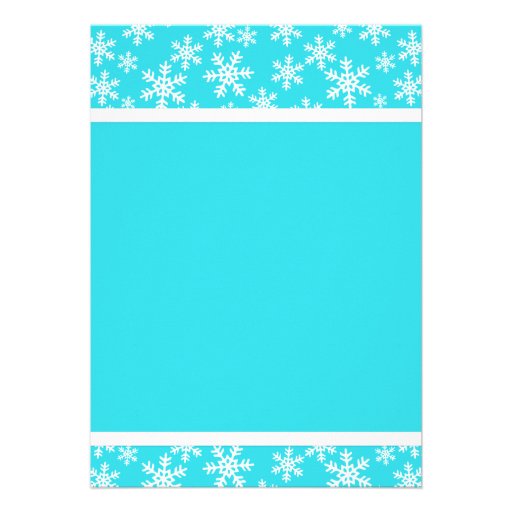 Teal White Snowflakes Bow Winter ONEderland Announcement