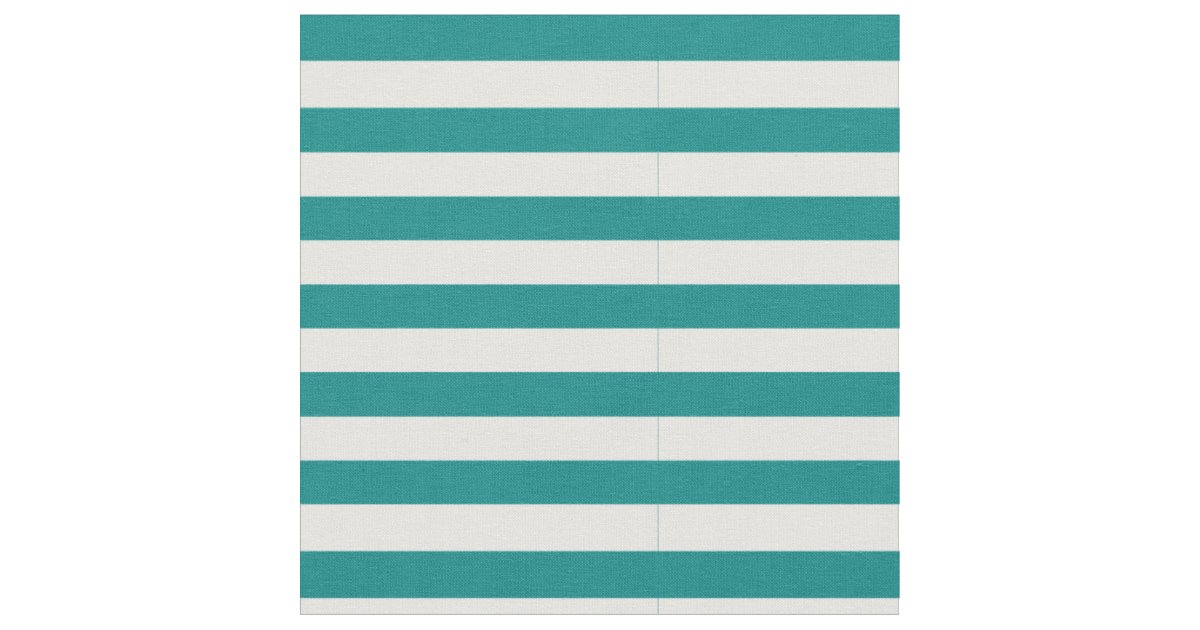 Teal & White Striped Fabric Zazzle