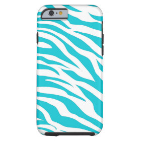 Teal White Zebra Stripes Wild Animal iPhone 6 Case