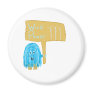 Teal wind power fridge magnets