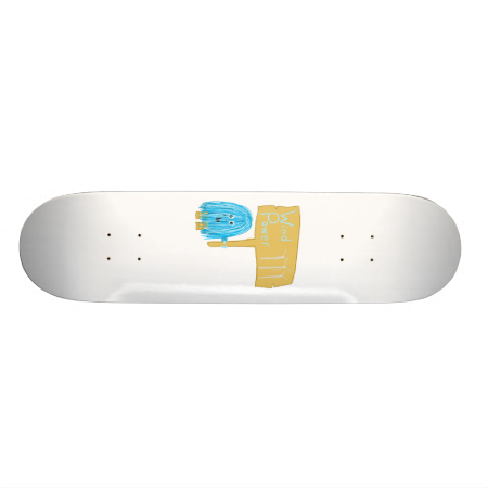 Teal wind power skateboard deck