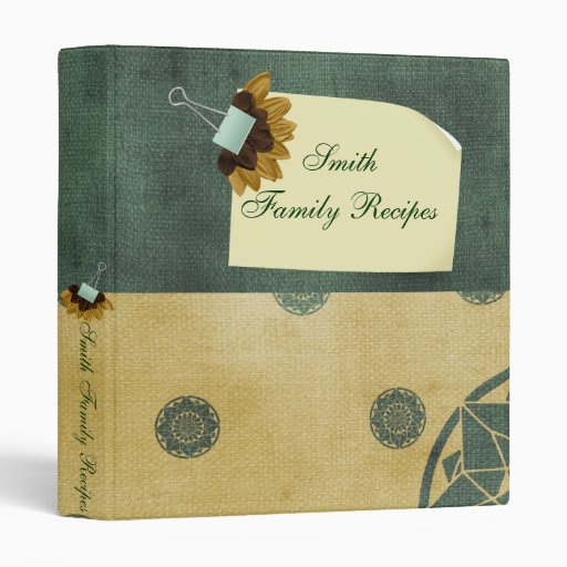 Teal & Yellow Recipe Binder