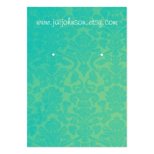 Teal & Yellow Vintage Background Earring Cards Business Card Template