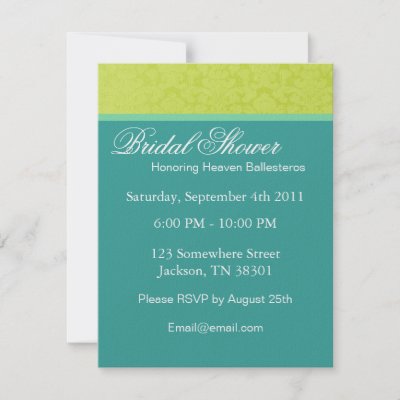 Teal Yellow Vintage Bridal Shower Invitations by AllyJCat