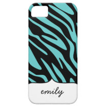 Teal Zebra Stripes Pattern casemate cases
