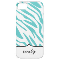 Teal Zebra Stripes Pattern casemate cases