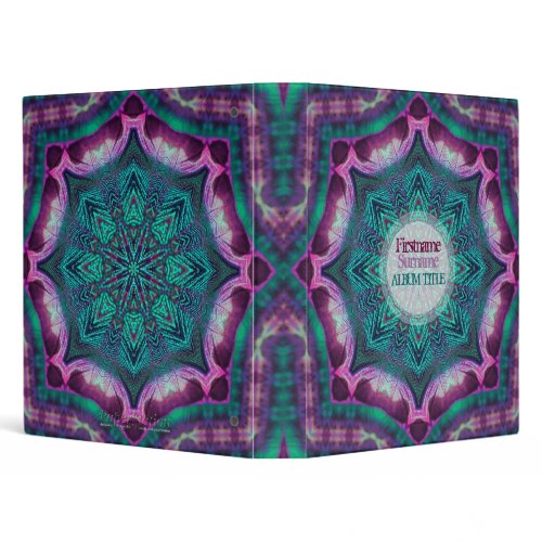 TealPink Geometric Art Pattern Album Binder binder