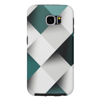 Teals/Grey Geometric Pattern - All Options Samsung Galaxy S6 Cases