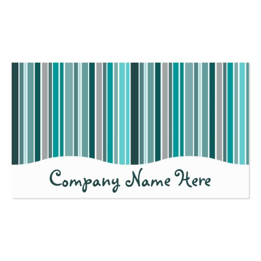 teals : striped curtain business card template (front side)