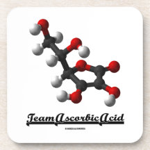Team Ascorbic Acid (Chemical Molecule Vitamin C) Coasters