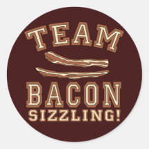 TEAM BACON is SIZZLING Tshirts, Mugs, Gifts Round Stickers