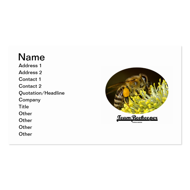 Team Beekeeper (Bee On Yellow Flower) Double-Sided Standard Business Cards (Pack Of 100)