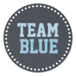 Team Blue Chalkboard Baby Gender Reveal Stickers