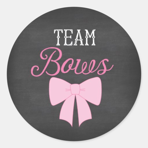 Team Bows Girl Gender Reveal Classic Round Sticker Zazzle